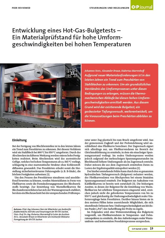 Entwicklung eines Hot-Gas-Bulgetests