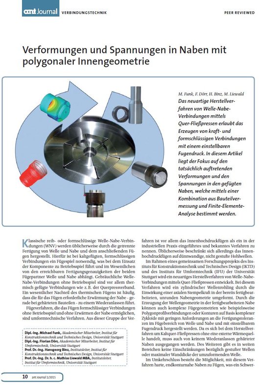 Verformungen und Spannungen in Naben mit polygonaler Innengeometrie
